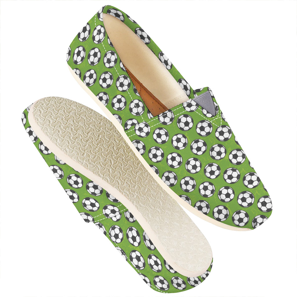 Green Soccer Ball Pattern Print Casual Shoes