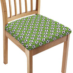 Green Soccer Ball Pattern Print Chair Cushion Cover