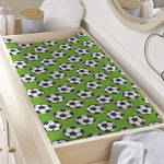 Green Soccer Ball Pattern Print Changing Pad Cover