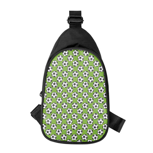 Green Soccer Ball Pattern Print Chest Bag
