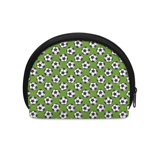 Green Soccer Ball Pattern Print Coin Purse