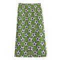 Green Soccer Ball Pattern Print Cotton Front Slit Maxi Skirt
