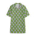 Green Soccer Ball Pattern Print Cotton Hawaiian Shirt