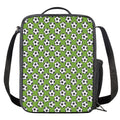 Green Soccer Ball Pattern Print Crossbody Lunch Bag