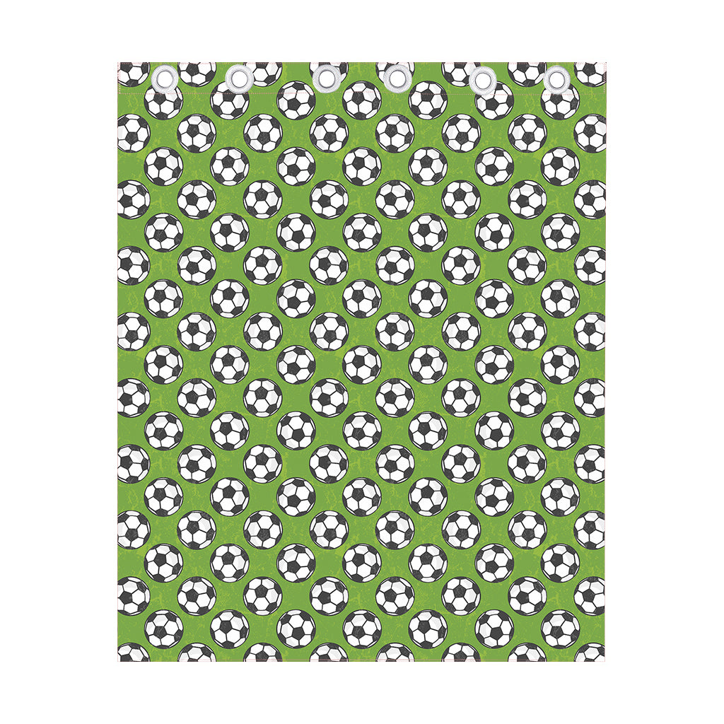 Green Soccer Ball Pattern Print Curtain