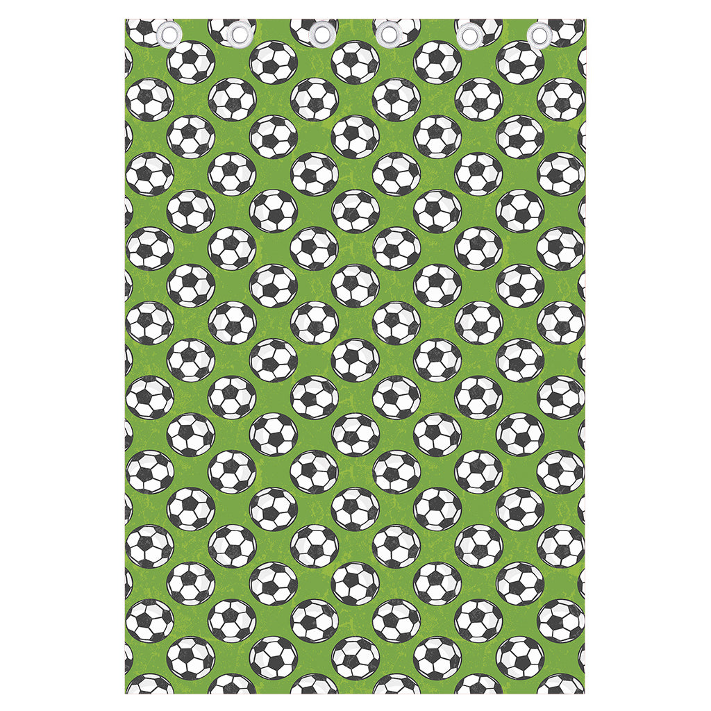 Green Soccer Ball Pattern Print Curtain