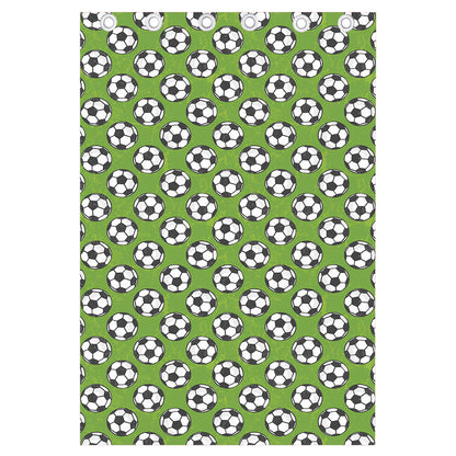 Green Soccer Ball Pattern Print Curtain