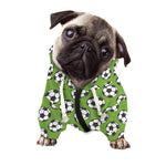 Green Soccer Ball Pattern Print Dog Zip Up Hoodie
