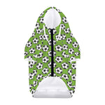 Green Soccer Ball Pattern Print Dog Zip Up Hoodie