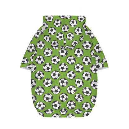 Green Soccer Ball Pattern Print Dog Zip Up Hoodie