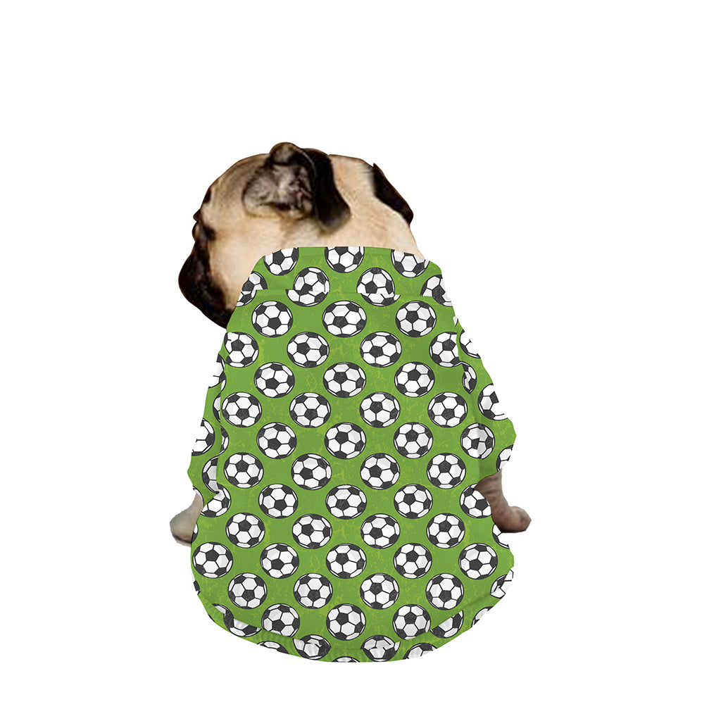 Green Soccer Ball Pattern Print Dog Zip Up Jacket