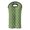 Green Soccer Ball Pattern Print Double Neoprene Wine Tote