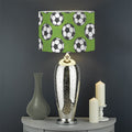 Green Soccer Ball Pattern Print Drum Lamp Shade