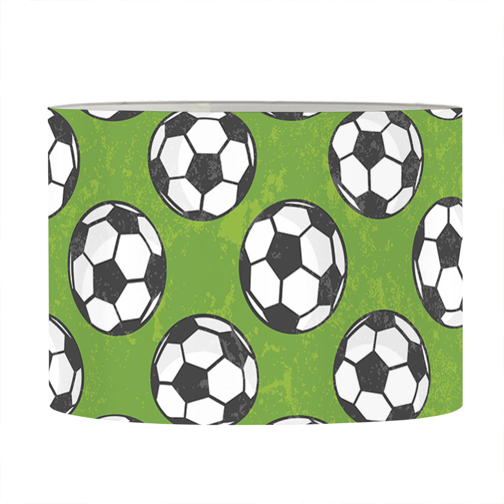 Green Soccer Ball Pattern Print Drum Lamp Shade