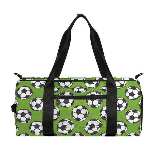 Green Soccer Ball Pattern Print Gym Bag