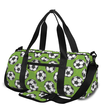 Green Soccer Ball Pattern Print Gym Bag