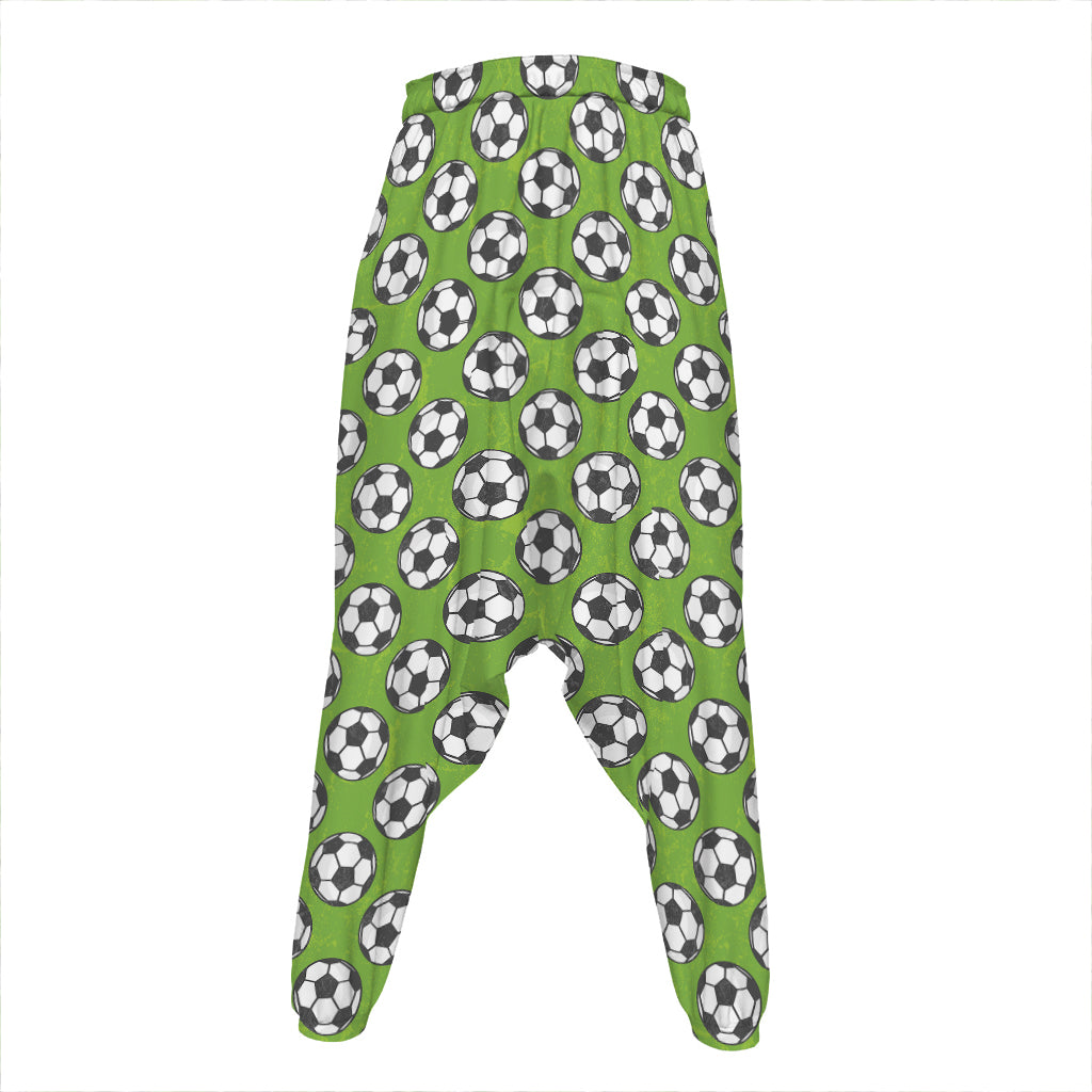Green Soccer Ball Pattern Print Hammer Pants