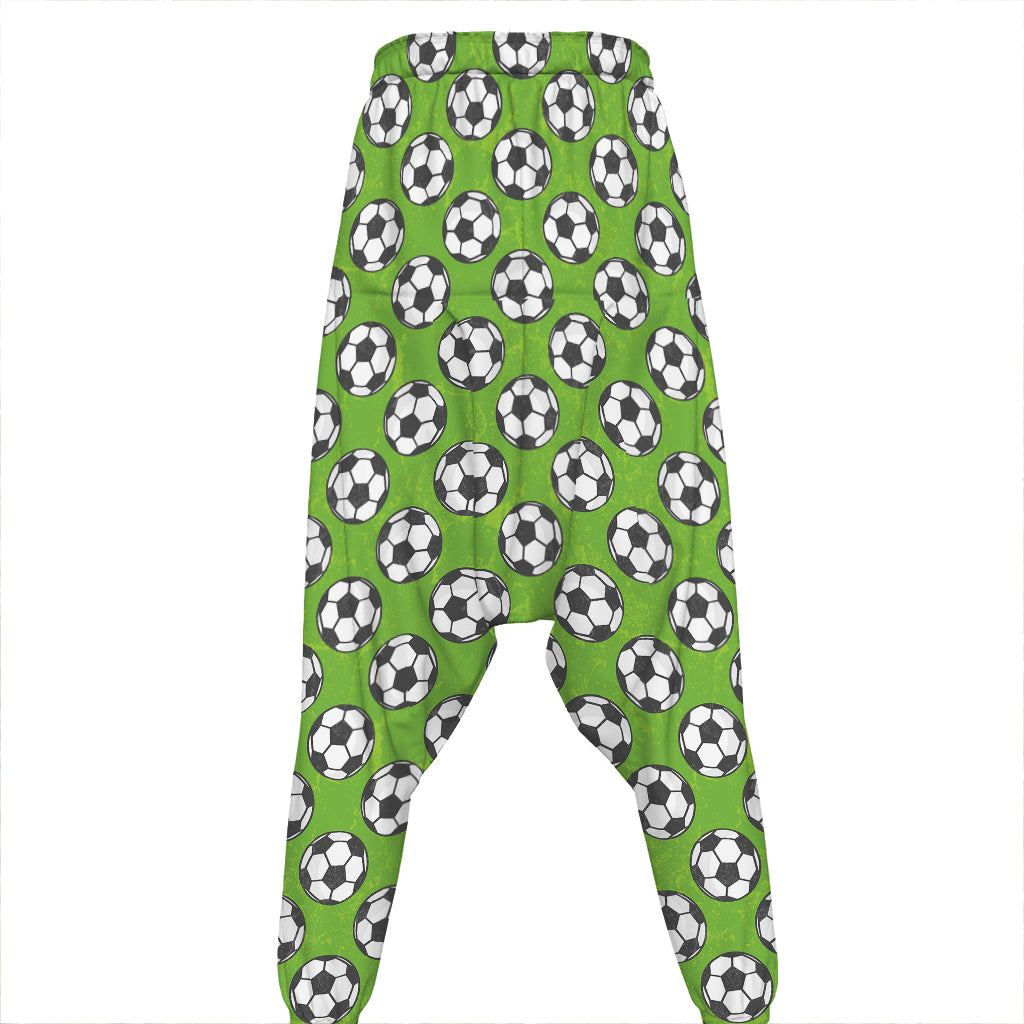 Green Soccer Ball Pattern Print Hammer Pants