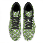 Green Soccer Ball Pattern Print High Top Leather Sneakers