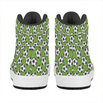 Green Soccer Ball Pattern Print High Top Leather Sneakers