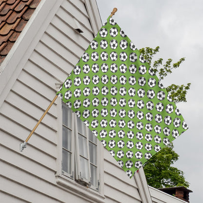 Green Soccer Ball Pattern Print House Flag