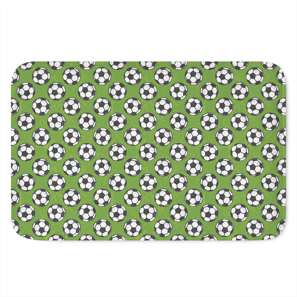 Green Soccer Ball Pattern Print Indoor Door Mat