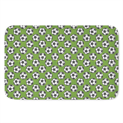 Green Soccer Ball Pattern Print Indoor Door Mat