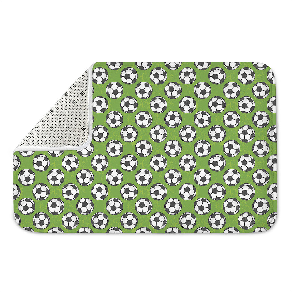 Green Soccer Ball Pattern Print Indoor Door Mat