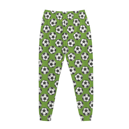 Green Soccer Ball Pattern Print Jogger Pants