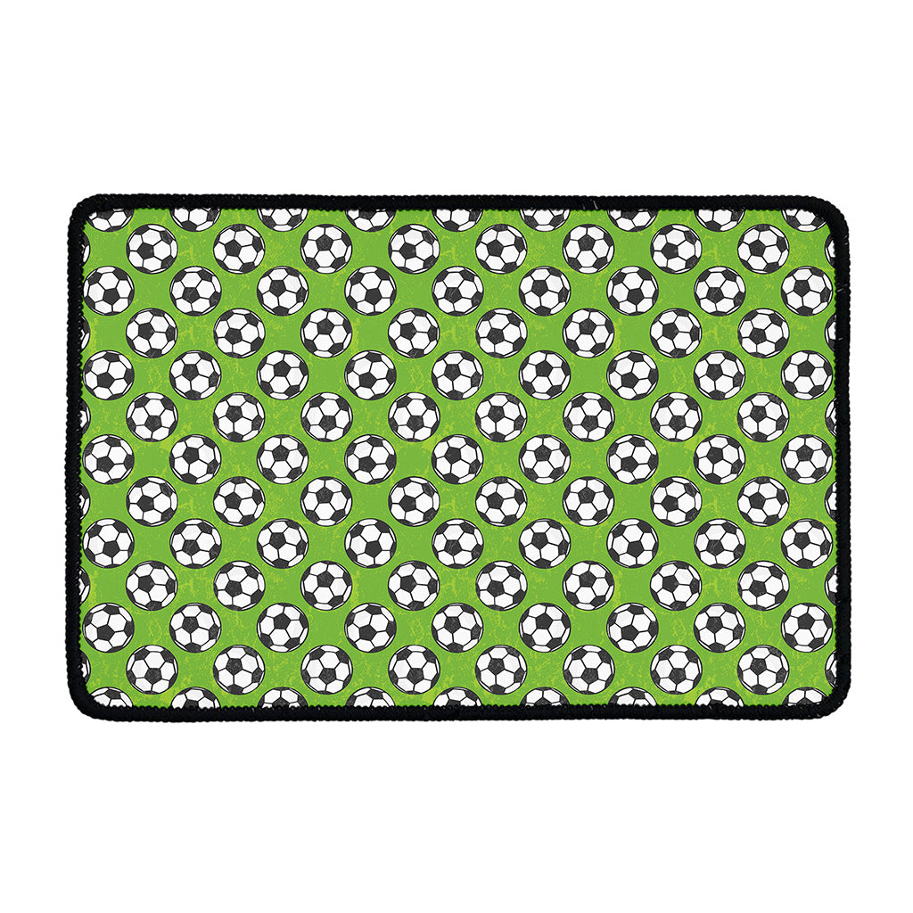 Green Soccer Ball Pattern Print Kitchen Mat