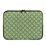 Green Soccer Ball Pattern Print Laptop Sleeve