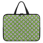 Green Soccer Ball Pattern Print Laptop Sleeve With Handle