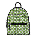 Green Soccer Ball Pattern Print Leather Backpack