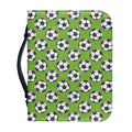 Green Soccer Ball Pattern Print Leather Bible Cover
