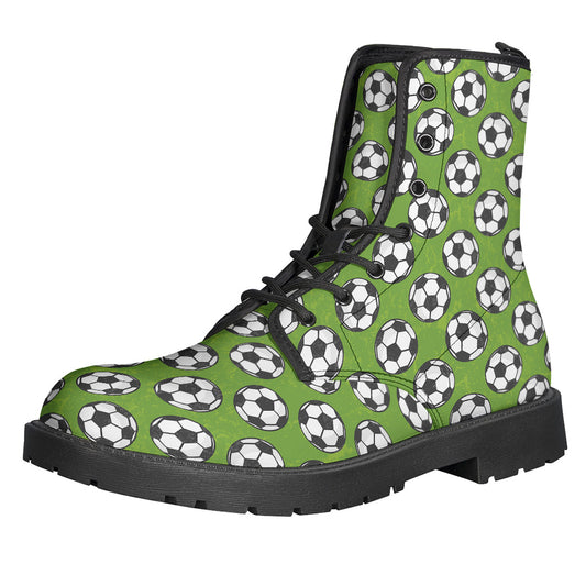 Green Soccer Ball Pattern Print Backpack