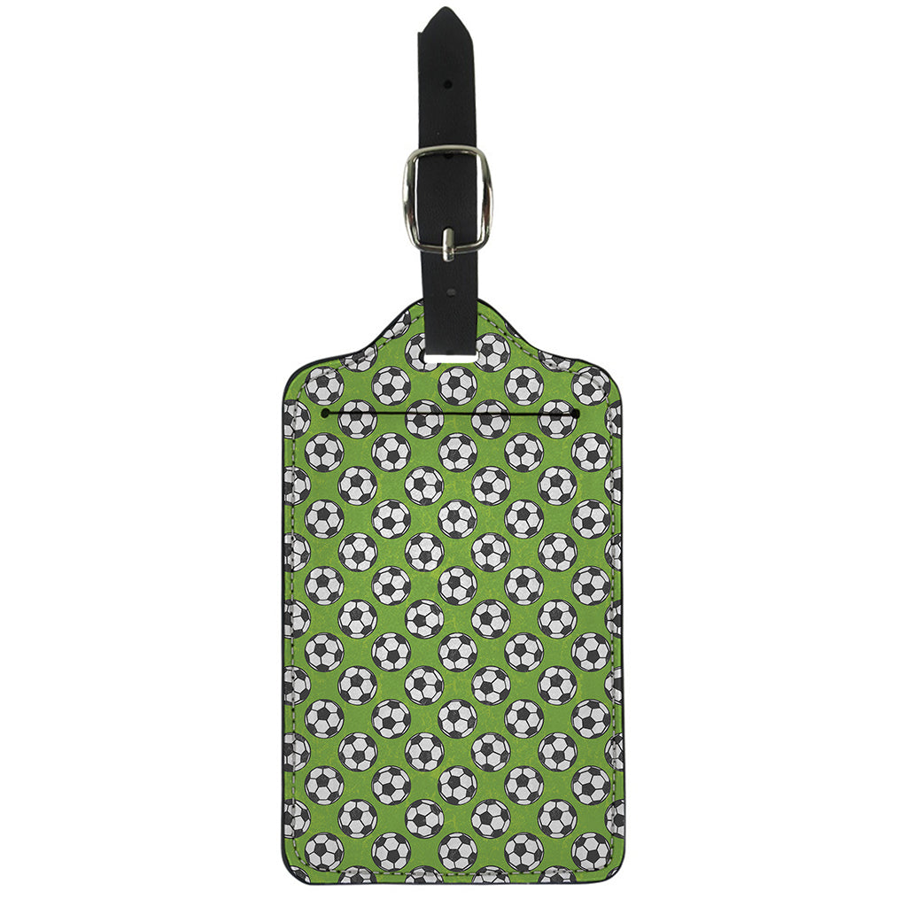 Green Soccer Ball Pattern Print Luggage Tag