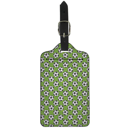 Green Soccer Ball Pattern Print Luggage Tag
