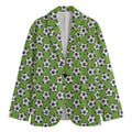 Green Soccer Ball Pattern Print Men's Blazer