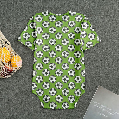 Green Soccer Ball Pattern Print Men's Bodysuit