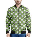Green Soccer Ball Pattern Print Men's Bomber Jacket