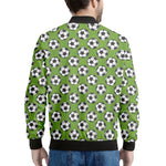 Green Soccer Ball Pattern Print Men's Bomber Jacket