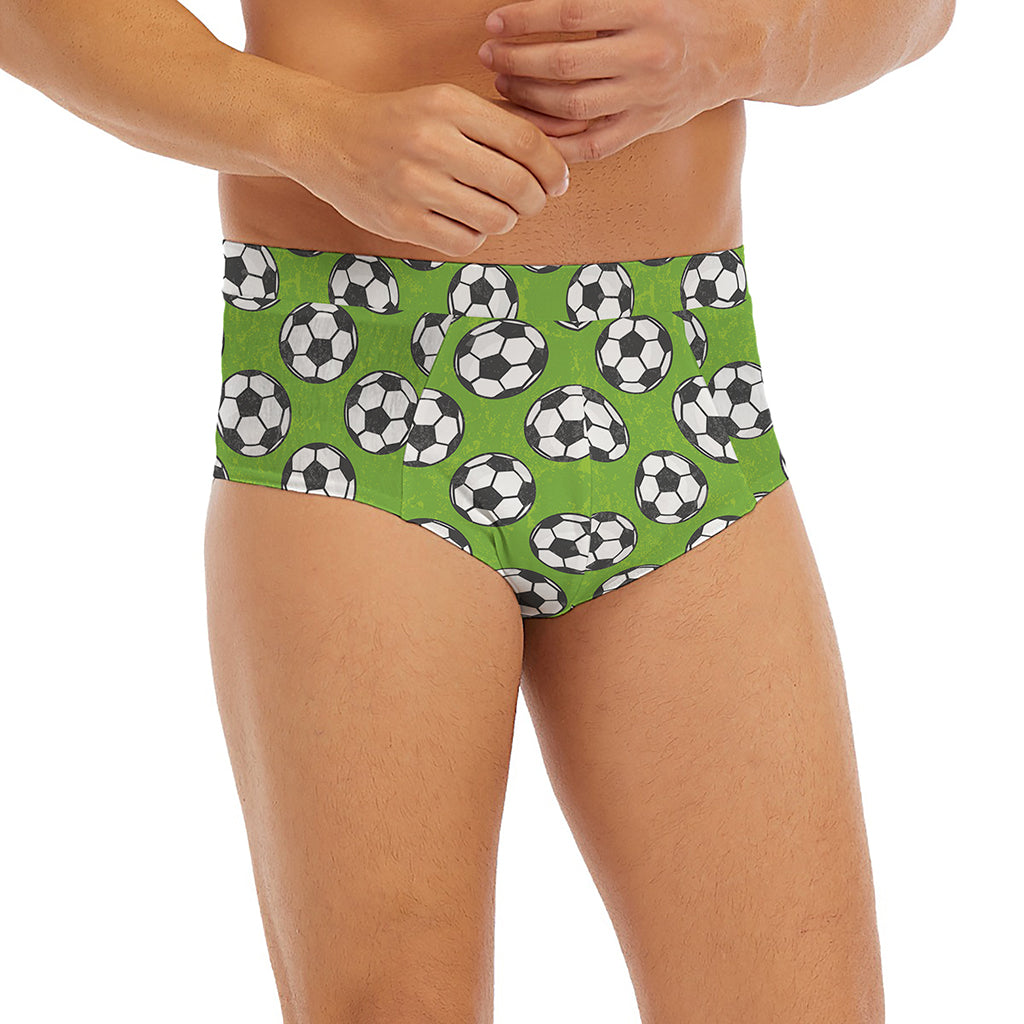 Green Soccer Ball Pattern Print Men's Briefs