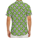 Green Soccer Ball Pattern Print Men's Deep V-Neck Shirt