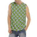 Green Soccer Ball Pattern Print Men's Fitness Tank Top