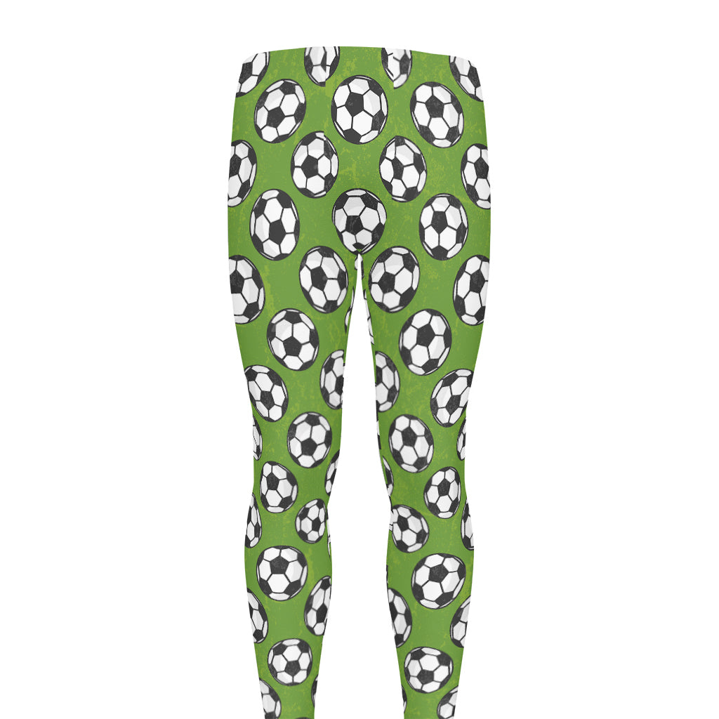 Green Soccer Ball Pattern Print Men's leggings