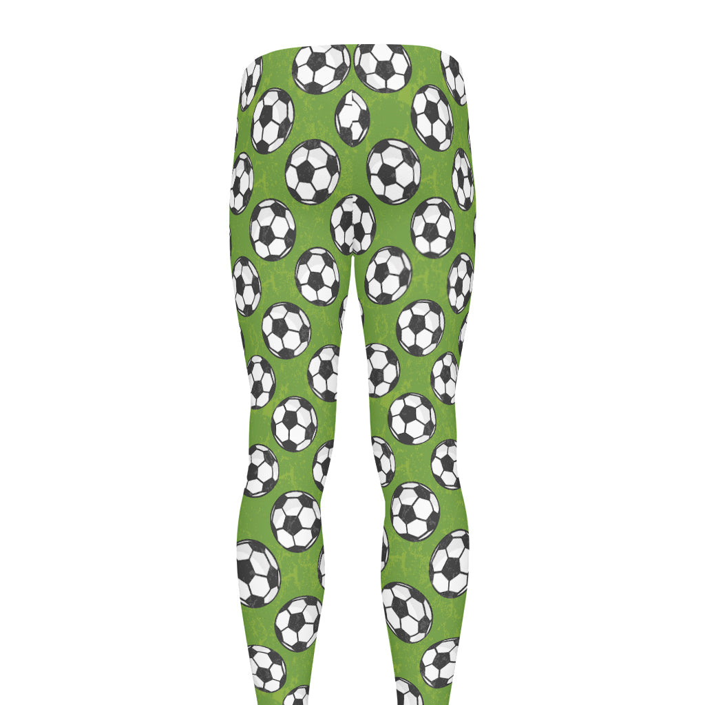 Green Soccer Ball Pattern Print Men's leggings
