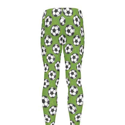 Green Soccer Ball Pattern Print Men's leggings