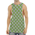 Green Soccer Ball Pattern Print Men's Muscle Tank Top
