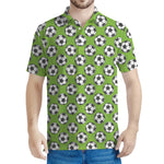 Green Soccer Ball Pattern Print Men's Polo Shirt