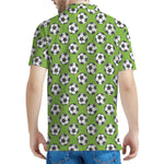 Green Soccer Ball Pattern Print Men's Polo Shirt